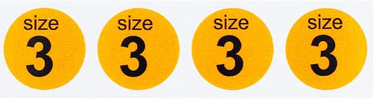 Shoe Size 3 Peach Stickers for Retail Clothing – 3/4 Inch Round, 500 Semi-Gloss Adhesive Labels Per Roll for Footwear Inventory, Organization, and Display – Made in The USA
