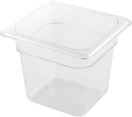 Restaurantware Met Lux 6 Inch Deep Food Pans 1 1/6 Size Commercial Food Storage Container - Freezable Avoids Breaking Clear Plastic Cold Pans Dishwashable For Kitchens Restaurants Or Cafeterias