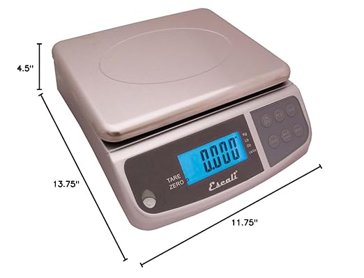 San Jamar Digital Food Scale, Battery Operated with 66 Pound Capacity for Cooking, Baking, Meal Prep, Diet Tracking, Stainless Steel, 6.82 Pounds, Silver