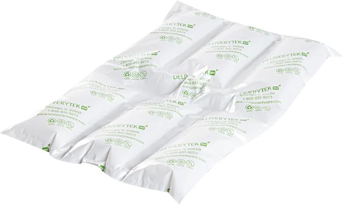 Restaurantware Delivery Tek 11.4 x 7.7 Inch Ice Sheets 10 Durable Cold Packs - Easy-To-Use Design Leakproof Plastic Shipping Ice Packs Reusable For Frozen Meat Vegetables or Beverages