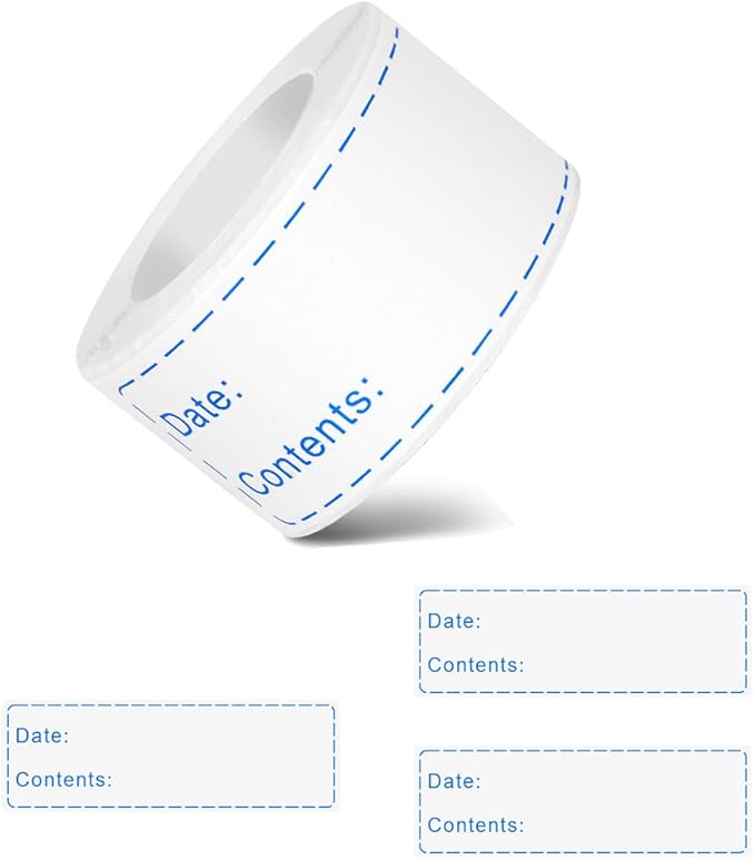 Removable Labels Easy Clean No Residue,Food Containers Labels Roll, Refrigerator Freezer Paper Label.Kitchen (1 Rolls 150 Labels)