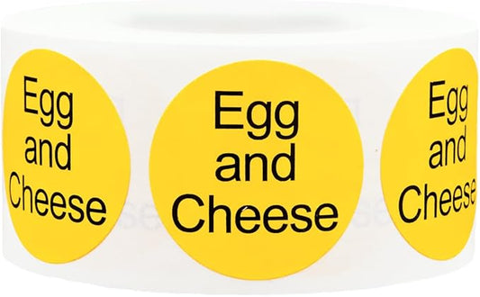 Egg & Cheese Deli Labels 1 Inch 500 Total Adhesive Labels