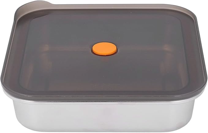 Metal Food Container, Stainless Steel Food Storage Container Leak Proof Sinking Lid for Restaurant (1200ml)