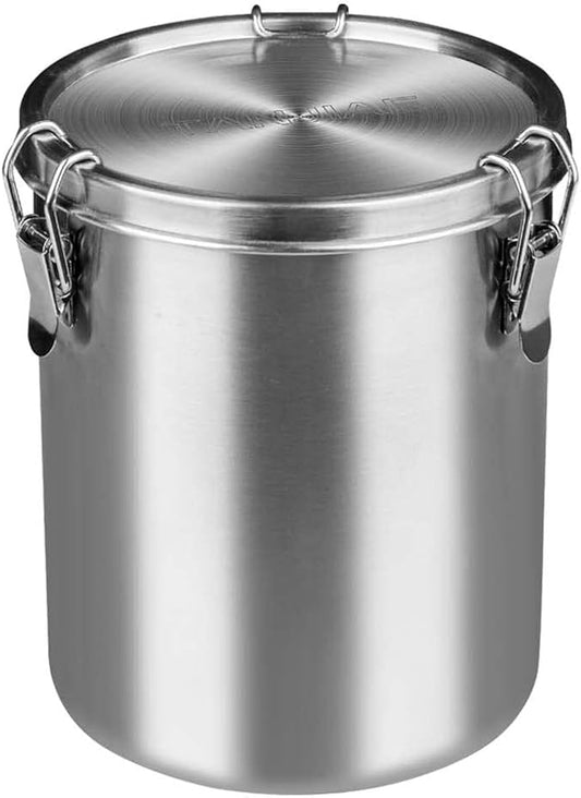 Stainless Steel Coffee Canister | 100% Airtight Metal Food Storage Container with Lid Sealed - Keep Coffee Beans, Sugar, Tea Fresh for Months (56 fl oz)