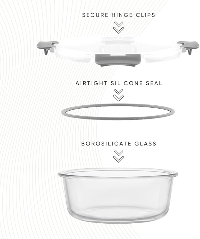 JoyJolt JoyFul 24pc Borosilicate Glass Storage Containers with Lids. 12 Airtight, Freezer Safe Food Storage Containers, Pantry Kitchen Storage Containers, Glass Meal Prep Container for Lunch
