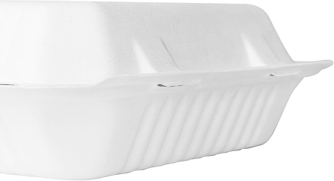 KARAT EARTH Clamshell Take Out Food Containers [9"x9", 200 ct ] Compostable To Go Containers, Natural Biodegradable Bagasse | White