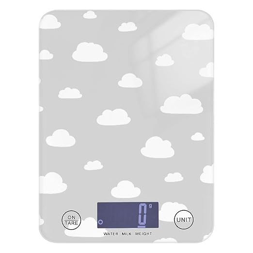Food Scale Kitchen Digital Scale Food Ounces and Grams Dieting Baking Cooking Waterproof Glass Panels LCD Display,4 Units Scale Tare Function Could