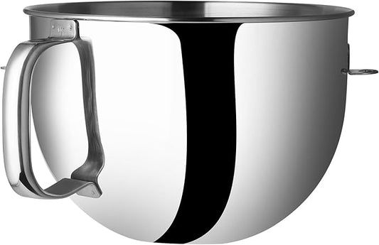 6 QT Stainless Steel Mixer Bowl Compatible With KitchenAid Lift-Bowl Stand Mixers, Large Kitchen Aid Bowls for Mixer with Ergonomic Handle