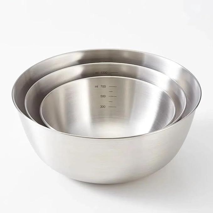 Stainless Steel Mixing Bowls-3 Packs Small Thicker Stainless Steel Flat Bottom Mixing Bowls Set, Home, Refrigerator, and Kitchen Food Storage Organizers
