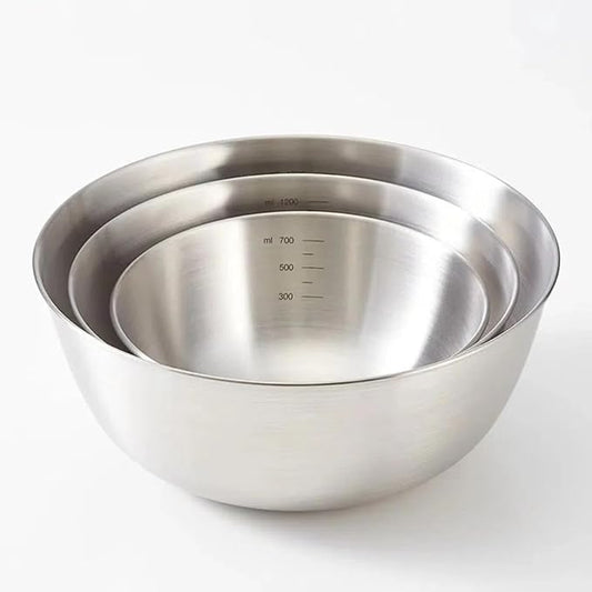 Stainless Steel Mixing Bowls-3 Packs Small Thicker Stainless Steel Flat Bottom Mixing Bowls Set, Home, Refrigerator, and Kitchen Food Storage Organizers