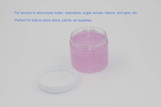 28 Pack 5 oz (150 ml) Plastic Slime Containers with White Lids, Wide-Mouth Storage Jars for Slime, Body Butter, Cosmetics, Scrub