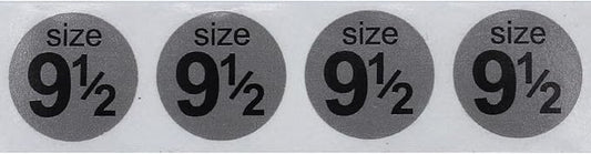 Shoe Size 9 1/2 Grey Stickers for Retail Clothing – 3/4 Inch Round, 500 Semi-Gloss Adhesive Labels Per Roll for Footwear Inventory, Organization, and Display – Made in The USA