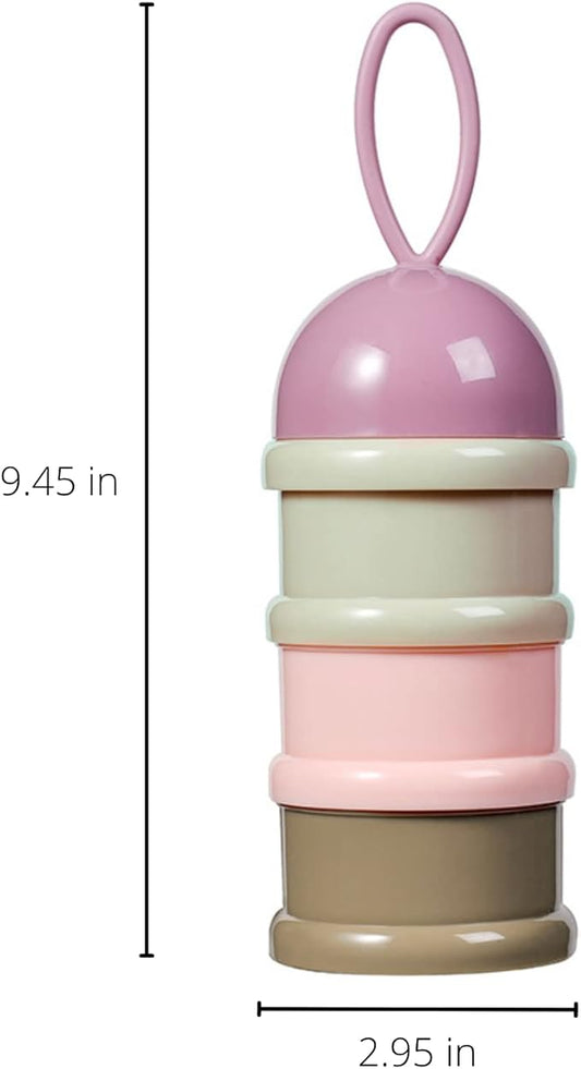 Portion Control Container Set, Stackable and Detachable, Leak-Proof, Ideal for Weight Control or Storing Food, Snacks or Protein Powders, Bariatric Friendly, 6 Pieces Total (Pink-Brown)