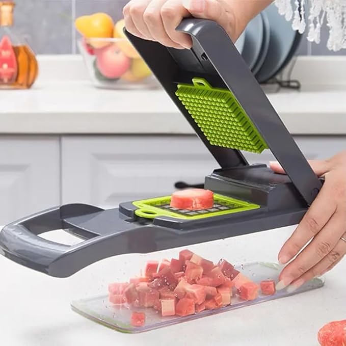 16 In 1 Vegetable Chopper - Multifunctional Food Chopper with Stainless Steel Blades, Adjustable Mandoline Slicer With Container, Kitchen Gadgets & Essentials