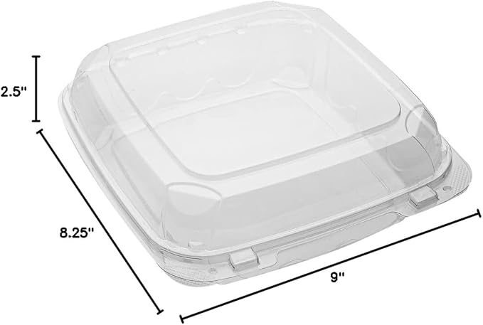 Restaurantware Thermo Tek 45.7 Ounce Clamshell Containers 100 Anti-Fog To Go Food Containers - Freezable Rectangle Clear Plastic Food Packaging Containers Disposable