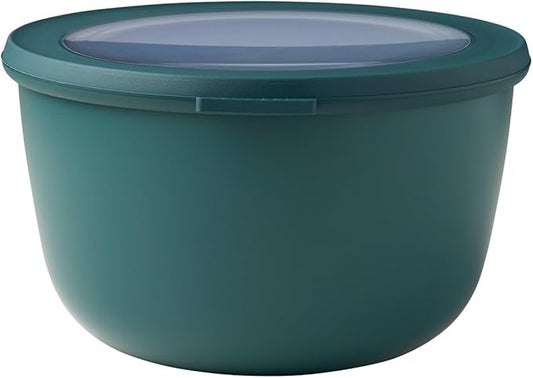 Mepal Cirqula 68oz/2,000ml Multi Food Storage & Serving Tall Bowls with Transparent Lids | Perfect for Food Prep | Microwave & Dishwasher Safe | Nordic Pine | Made in Holland