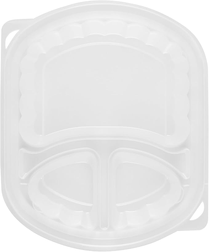 Restaurantware RW Base 27 Ounce Meal Prep Containers, 50 Microwavable To Go Containers With Lids - 3 Compartments, Disposable, Black Plastic Oval Food Containers, For Hot And Cold Food, Freezable