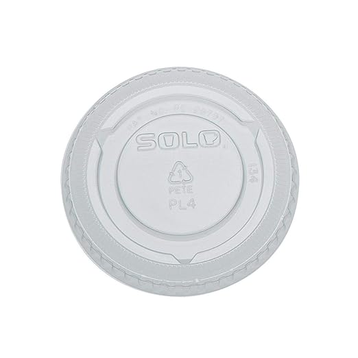 Solo PL4N Clear Portion Container Lid - Fits 3.25-5.5 oz, 0.3", Clear (Case of 2500)