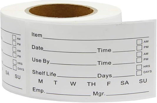 2 x 3'' Self-Adhesive Removable Freezer Food Labels- Easy Clean Leaves No Residue- Cooler Food Storage Freezer Stickers Plastic Paper Perfect for Reusable Containers 300 Stickers (2x3 Fill in)