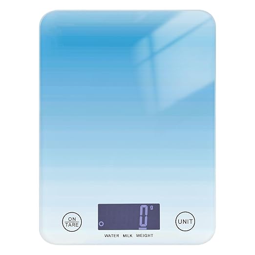 Food Scale Kitchen Scale for Baking Cooking Digital Food Weighing Measuring Scale Small Waterproof Electric Food Scale Gradient Blue