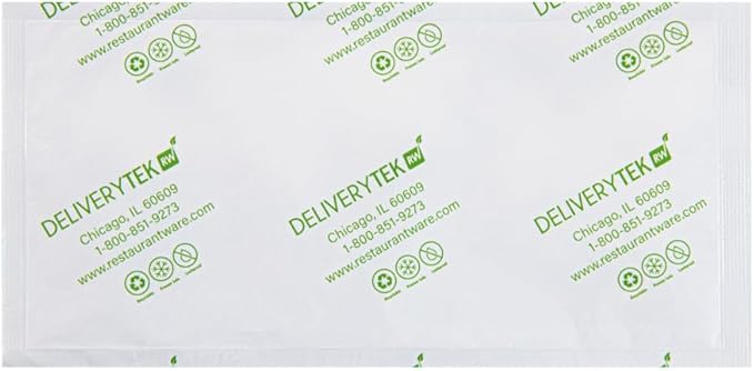 Restaurantware Delivery Tek 7.9 x 3.7 Inch Shipping Ice Packs 100 Durable Cold Packs - Easy-To-Use Design Leakproof Plastic Dry Ice Packs Reusable For Frozen Meat Vegetables or Beverages