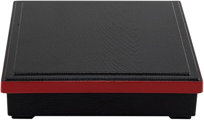 Restaurantware-10 x 2.4 Inch Compartment Lunch Container, 1 Japanese Style Adult Lunch Container - With 4 Compartments, Greaseproof, Black & Red Plastic Divided Lunch Box, For Hot & Cold Food