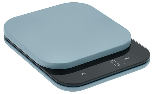 Mensura Kitchen Scale Accurate Measurements Made Effortless - Experience Precision Cooking with Battery - Powered Convenience - Requires 3 AAA Batteries for Reliable Performance (Dusty Blue)