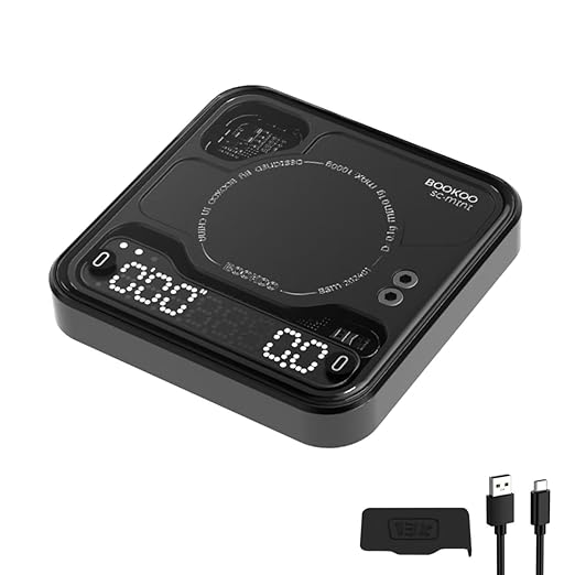 Coffee Scale Espresso Scale with Timer Mini Digtial Coffee Scale Rechargeable with Auto Mode Flow Rate Mode for Coffee Extraction Scale for Coffee APP Bluetooth Connection Coffee Bean Scale