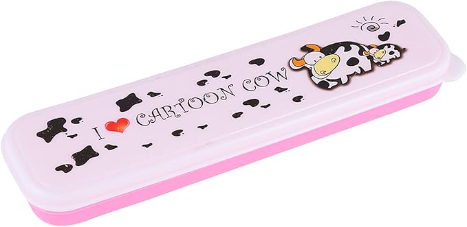 2Pcs Fork And Spoon Set, Cute Cutlery Set Stainless Steel Small Cutlery Travel Cutlery Set with Portable Storage Case for School Travel(Pink)