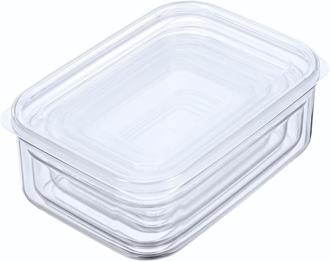 (Set of 5) Micro Clear Shatterproof Food Storage Containers with Lids, Stackable, Nestable BPA-Free Kitchen Canisters, Crystal Clear Tritan Body, Dishwasher & Microwave Safe, Made in Japan