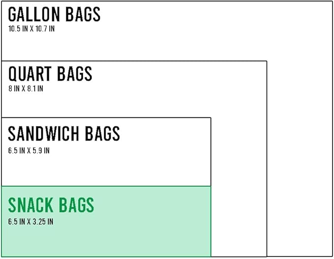 Snack Storage Zip Bags for Food On the Go, 1000 Count, Freshness Easy Open Reclosable Clear Plastic Bags