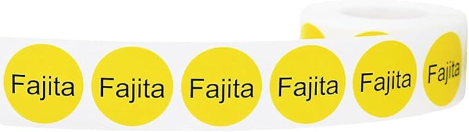 Yellow with Black Fajita Circle Dot Adhesive Stickers, 1 Inch Round Labels, 500 Total Stickers