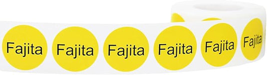 Yellow with Black Fajita Circle Dot Adhesive Stickers, 1 Inch Round Labels, 500 Total Stickers