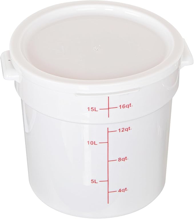 Restaurantware-LIDS ONLY: Met Lux Food Container Lids, 10 Round Lids For Storage Containers - Containers Sold Separately, With Pull-Corner Tab, White Plastic Lids, Dishwashable, Freezable