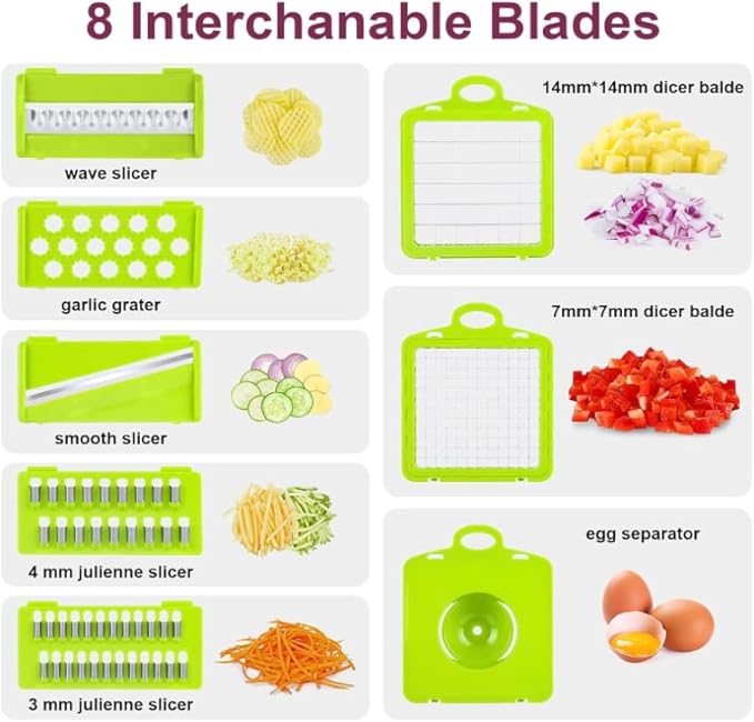 Pro-Series 16-in-1 Vegetable Chopper with Container, Cheese Grater, Mandoline Slicer, Food Cutter Shredder