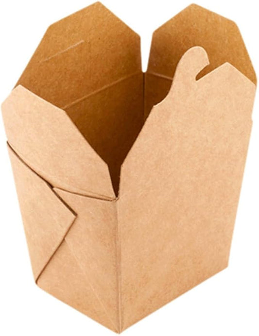 Restaurantware-8 Ounce Noodle Take Out Boxes, 200 Disposable Food To Go Boxes - Tab-Lock, Stackable, Kraft Paper Take Home Boxes, Greaseproof, For Restaurants, Catering, And Parties