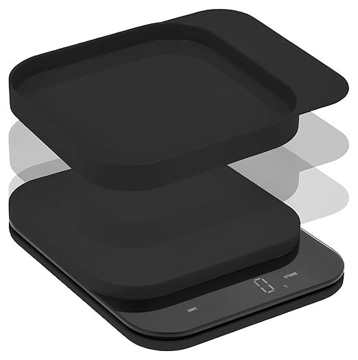 Mensura Kitchen Scale Accurate Measurements Made Effortless - Experience Precision Cooking with Battery - Powered Convenience - Requires 3 AAA Batteries for Reliable Performance (Black)