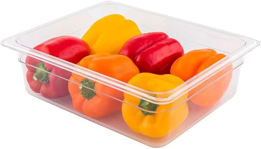Restaurantware-4 Inch Deep Food Pans, 1 1/2 Size Commercial Food Storage Container - Freezable, Break-Resistant, Clear Plastic Cold Pans, Dishwashable, For Kitchens, Restaurants, Or Cafeterias
