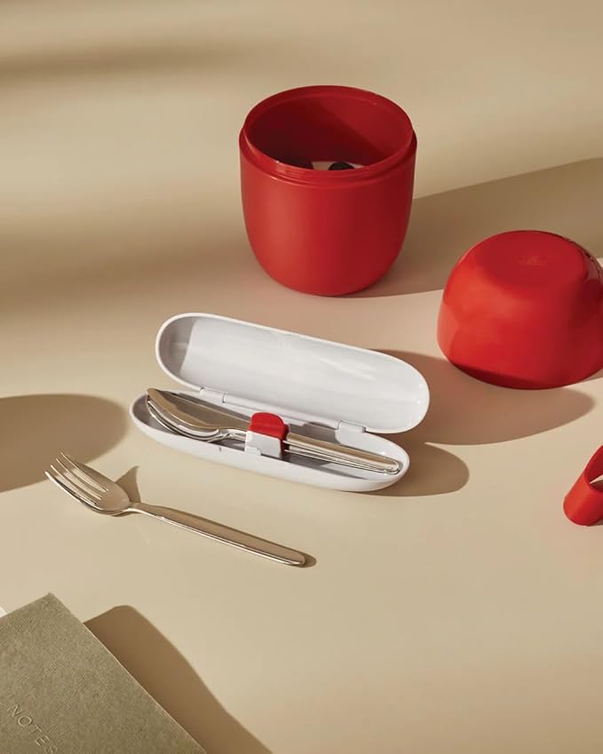 Alessi SA04S3 G Food à porter Travel cutlery set. Case in thermoplastic resin, grey