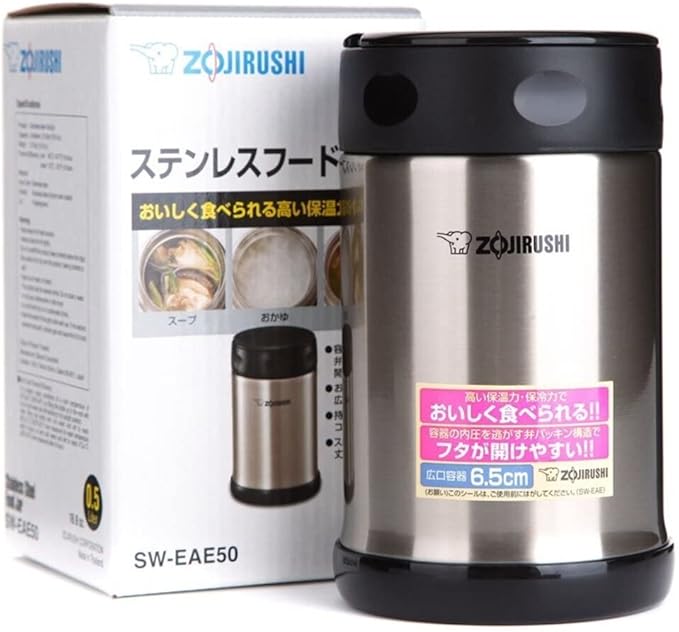 Zojirushi Steel Food Jar, 25-Ounce, Black/Stainless