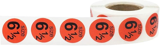 Shoe Size 6 1/2 Red Stickers for Retail Clothing – 3/4 Inch Round, 500 Semi-Gloss Adhesive Labels Per Roll for Footwear Inventory, Organization, and Display – Made in The USA