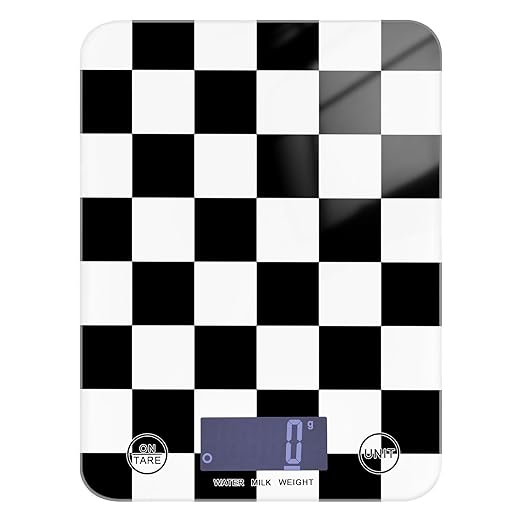 Food Scale Kitchen Scale Food Scales Digital Weight Grams and Ounces Small Electronic Food Scale for Baking Cooking Checkered Black White