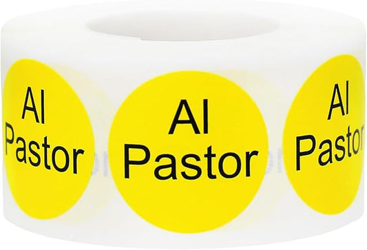 Yellow with Black Al Pastor Circle Dot Adhesive Stickers, 1 Inch Round Labels, 500 Total Stickers