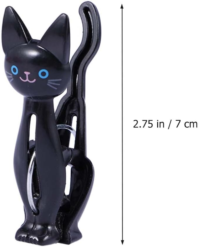 BESPORTBLE Bag Clips Bag Clips Bag Clips Cat-Shaped Bag Clips, 4Pcs Cat Chip Clips for Food Storage, Snack Bag and Chips Bag - Cartoon Cat Clothes Clips Household Sealing Clips Bag Clips Clothespins