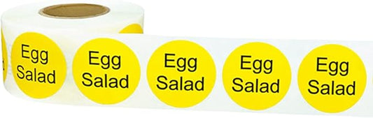 Yellow with Black Egg Salad Circle Dot Adhesive Stickers, 1 Inch Round Labels, 500 Total Stickers