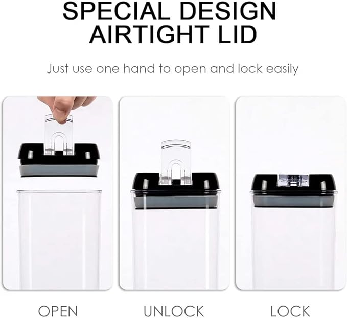 Airtight Food Storage Containers Set for Kitchen Organization - 7 PC - Pantry Organization and Storage 100% Airtight for Cereal, Rice & Flour,Labels & Marker