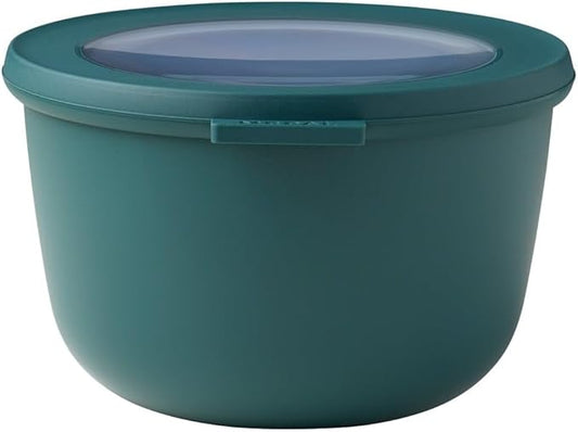 Mepal Cirqula 34oz/1,000ml Bowl Multi Food Storage & Serving Container with Transparent Lids | Perfect for Food Prep | Microwave & Dishwasher Safe | Nordic Pine | Made in Holland