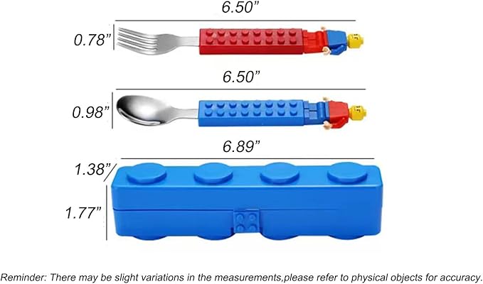 Building Block Cutlery Set Spoon and Fork