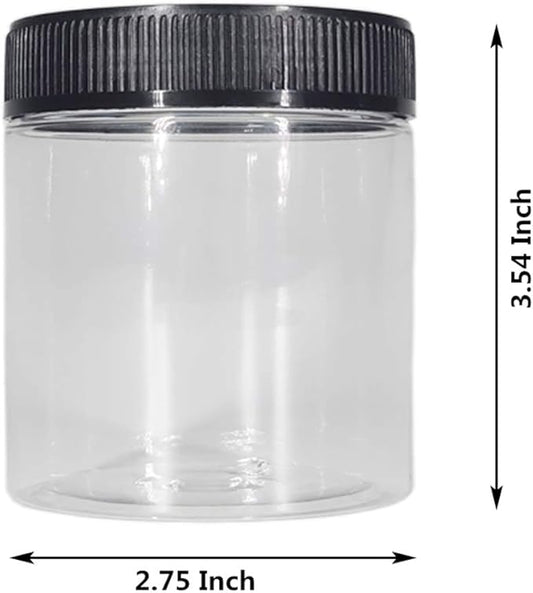 8oz Plastic Jars With Lids, Airtight Container for Food Storage, Clear Plastic Jars Ideal For Dry Food, Peanut Butter, Honey Jam,Cosmetics, Cream, Bathroom and Storage(set of24)