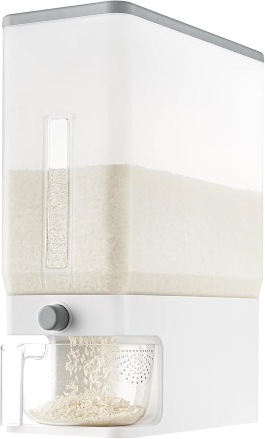Lifewit Rice Dispenser 25 Lbs(11.3kg), Rice Storage Container Sealed Moisture Proof with Measuring Cup for Kitchen Pantry Household, BPA-Free